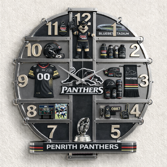 PP x NRL 3D Visual Effect Acrylic Wall Clock DDT CTND