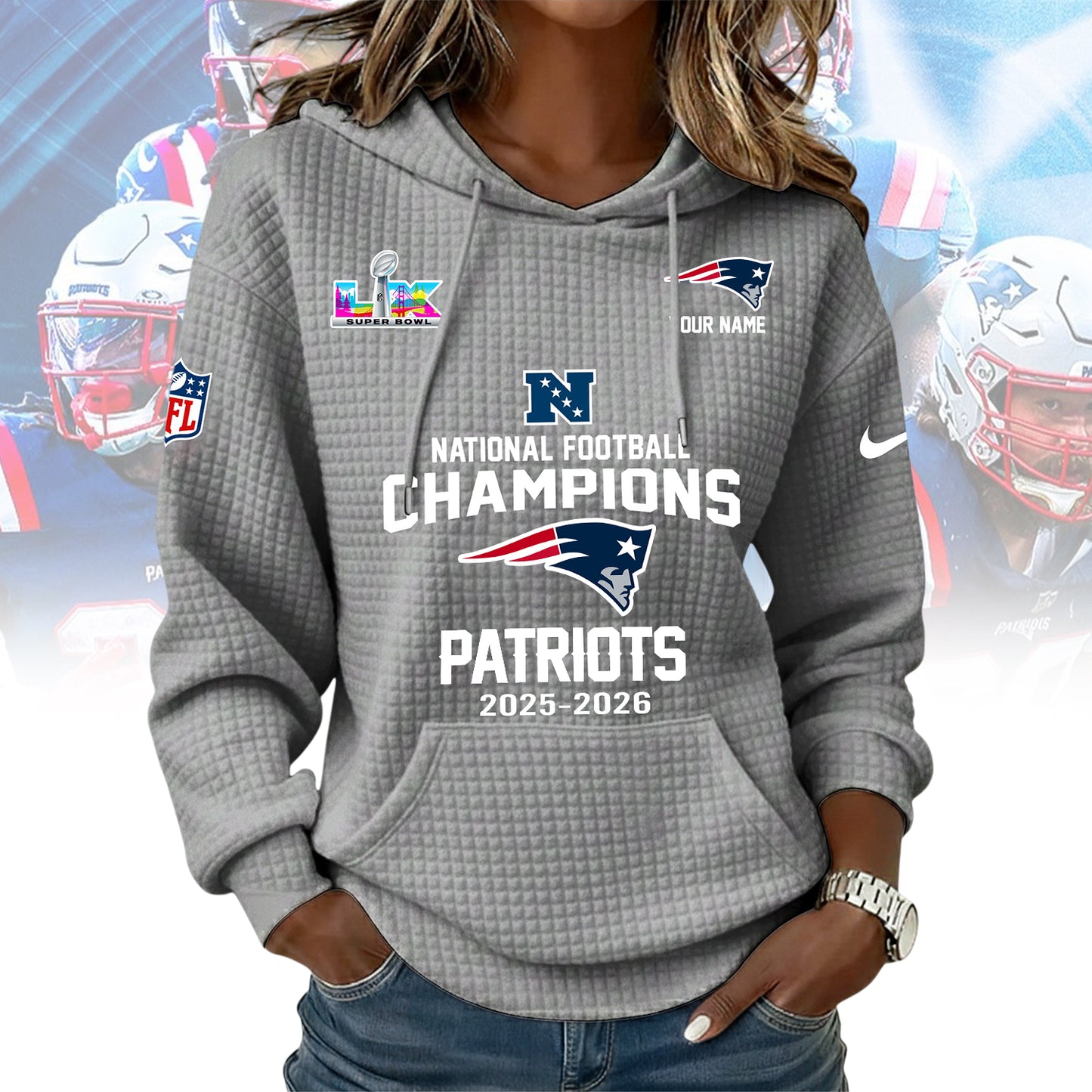 PREMIUM NFL X NEWPAT WOMEN WAFFLE FOR CHAMPIONSHIP NDT NHM