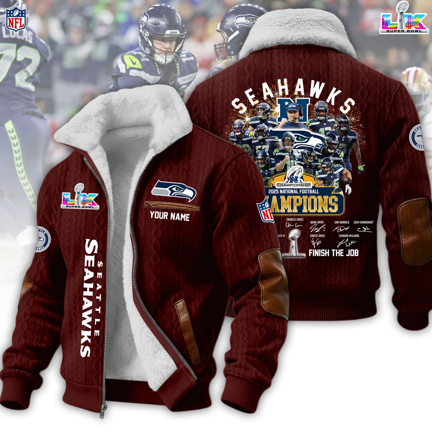 PREMIUM NFL X SEAHAW Fleece Jacket For Championship NDT LVH