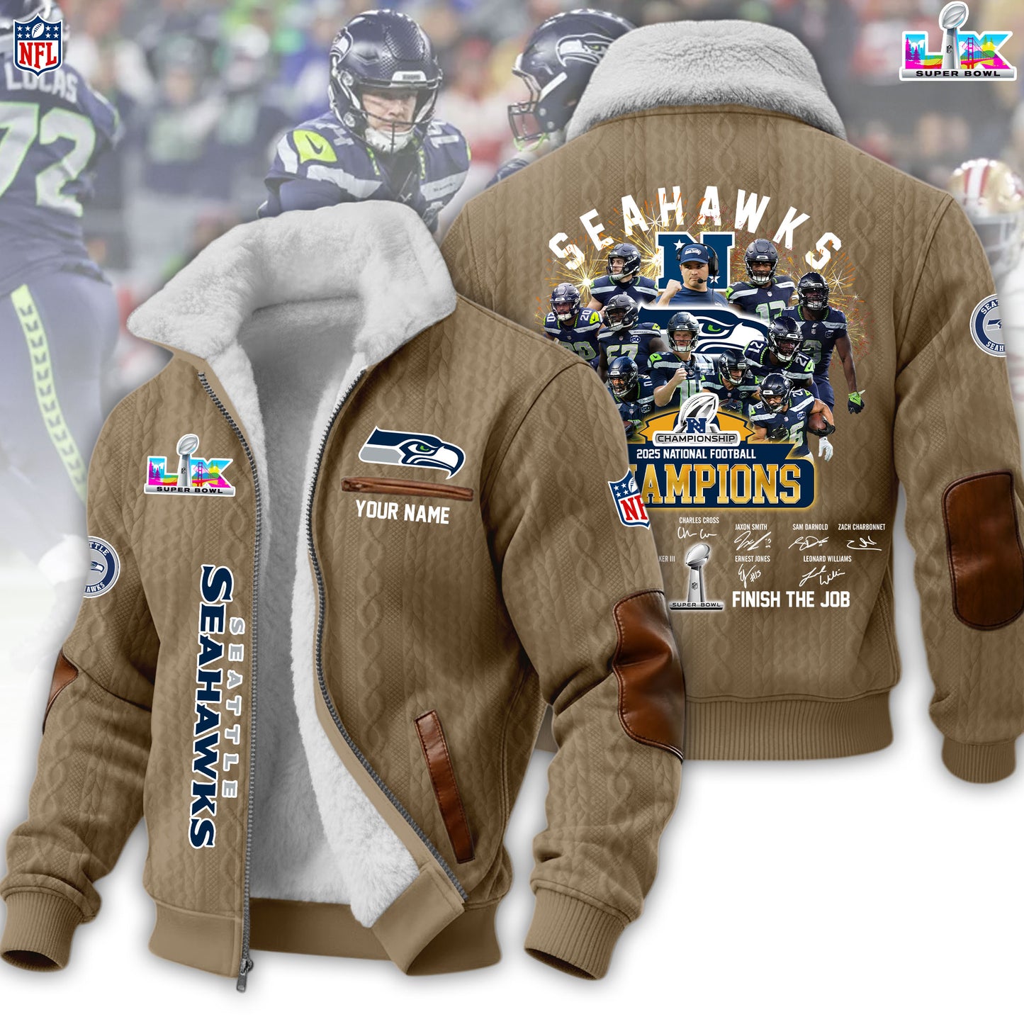 PREMIUM NFL X SEAHAW Fleece Jacket For Championship NDT LVH