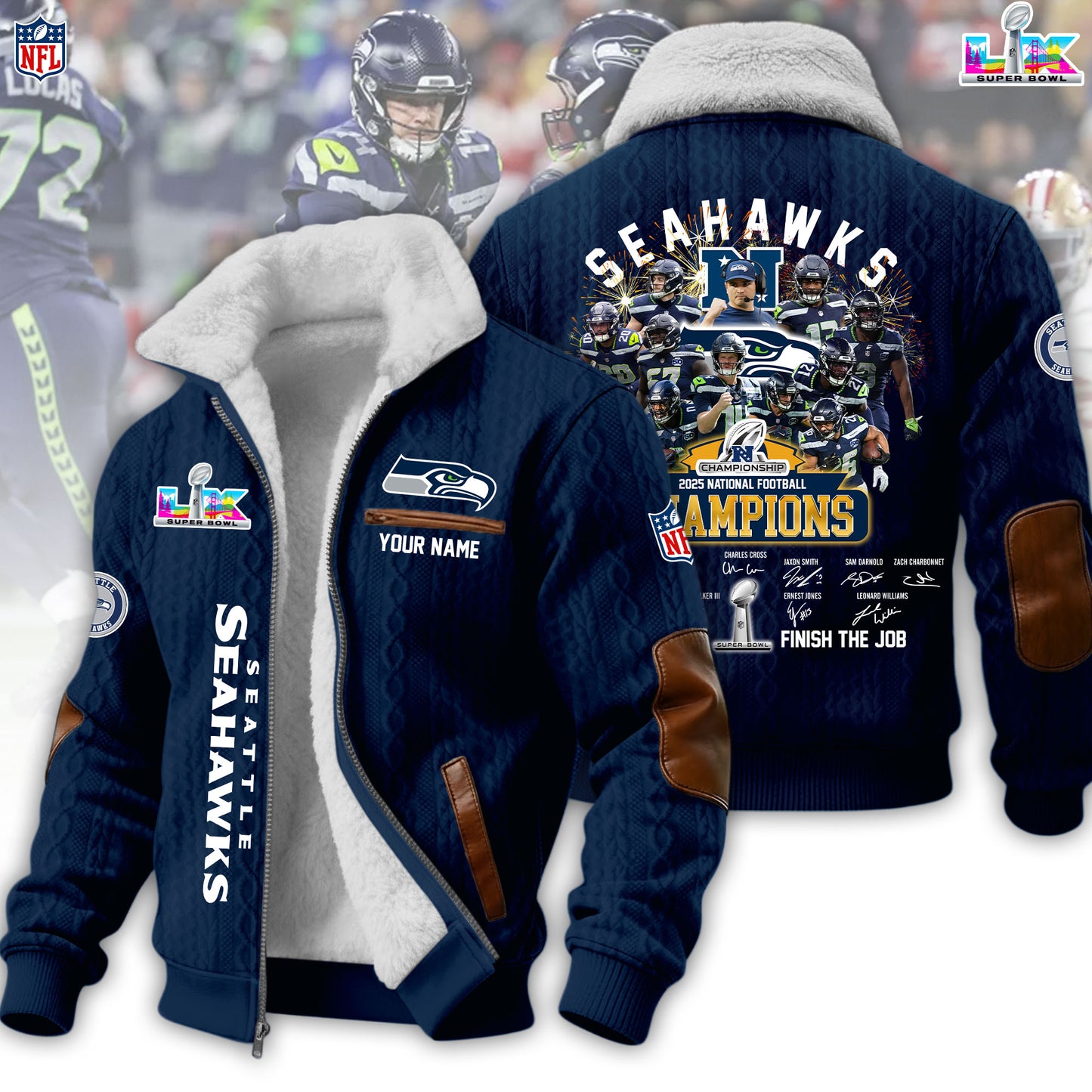 PREMIUM NFL X SEAHAW Fleece Jacket For Championship NDT LVH