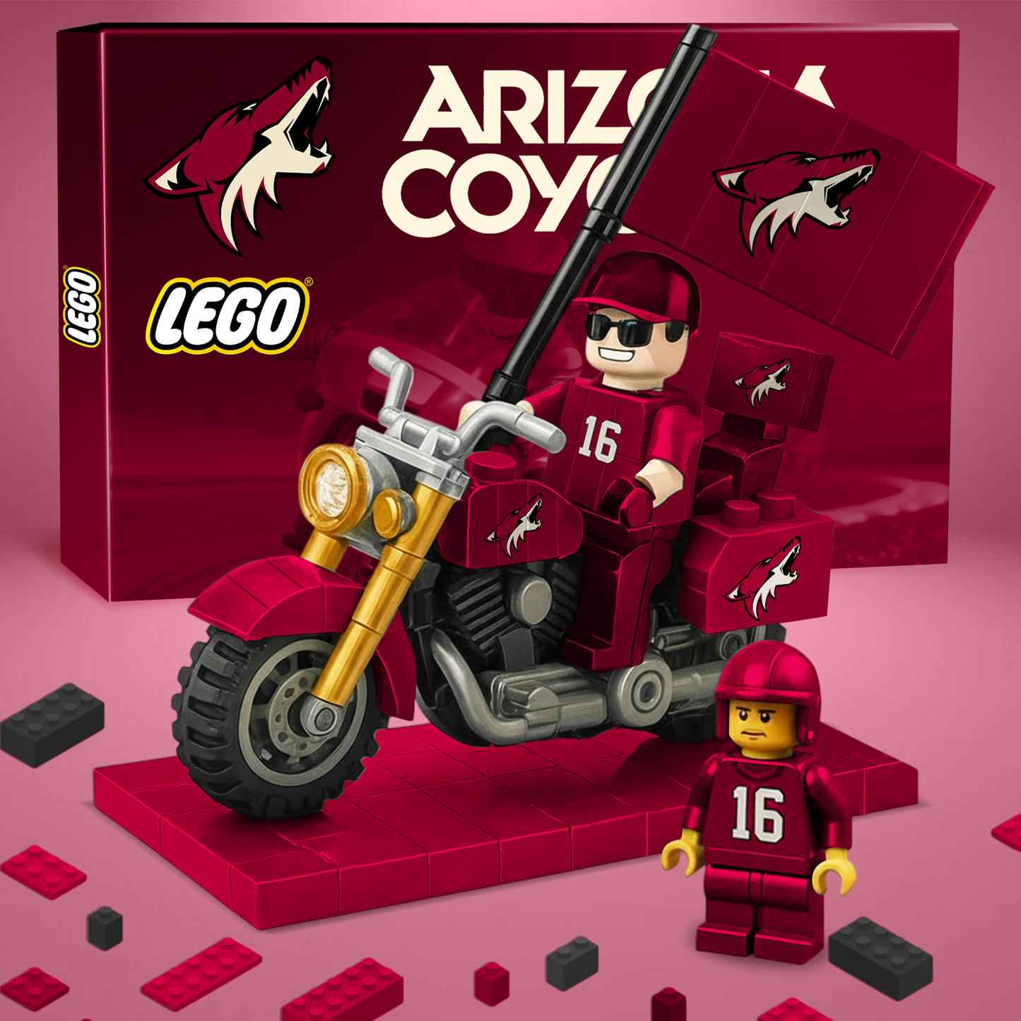 32 PREMIUM NHL Building Blocks Bike Hooligan Toy Set V1 NAK PTTD