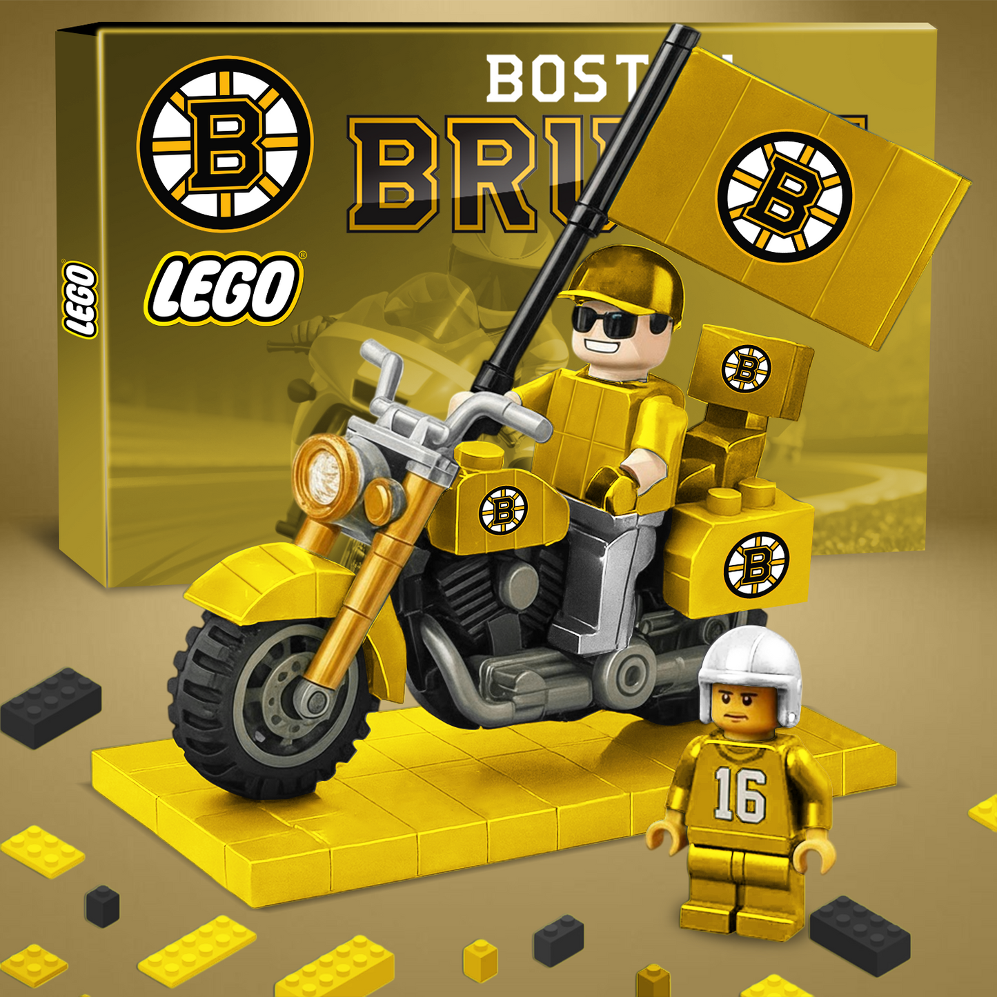 32 PREMIUM NHL Building Blocks Bike Hooligan Toy Set V1 NAK PTTD