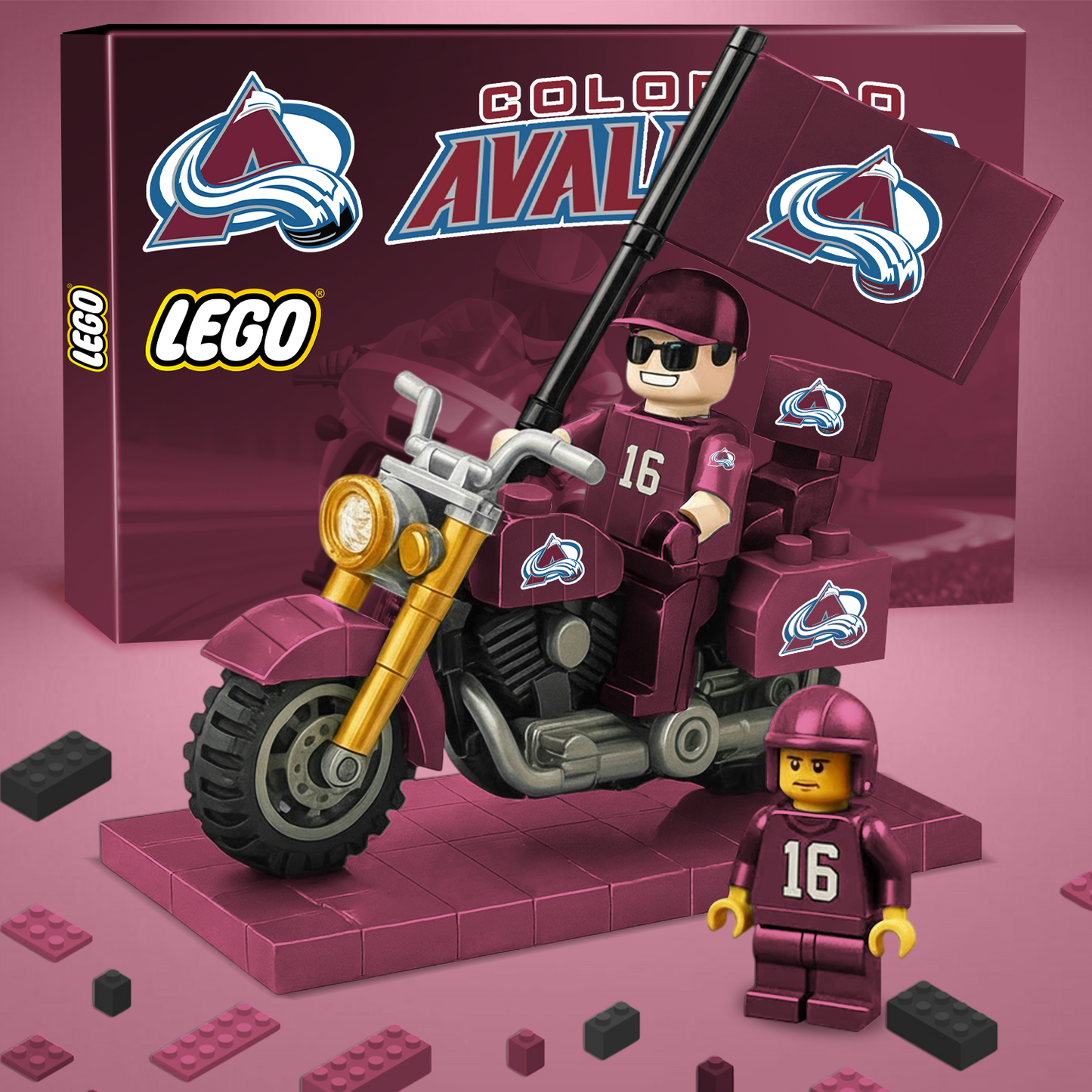 32 PREMIUM NHL Building Blocks Bike Hooligan Toy Set V1 NAK PTTD