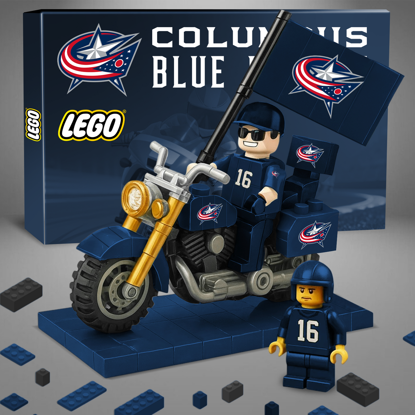 32 PREMIUM NHL Building Blocks Bike Hooligan Toy Set V1 NAK PTTD