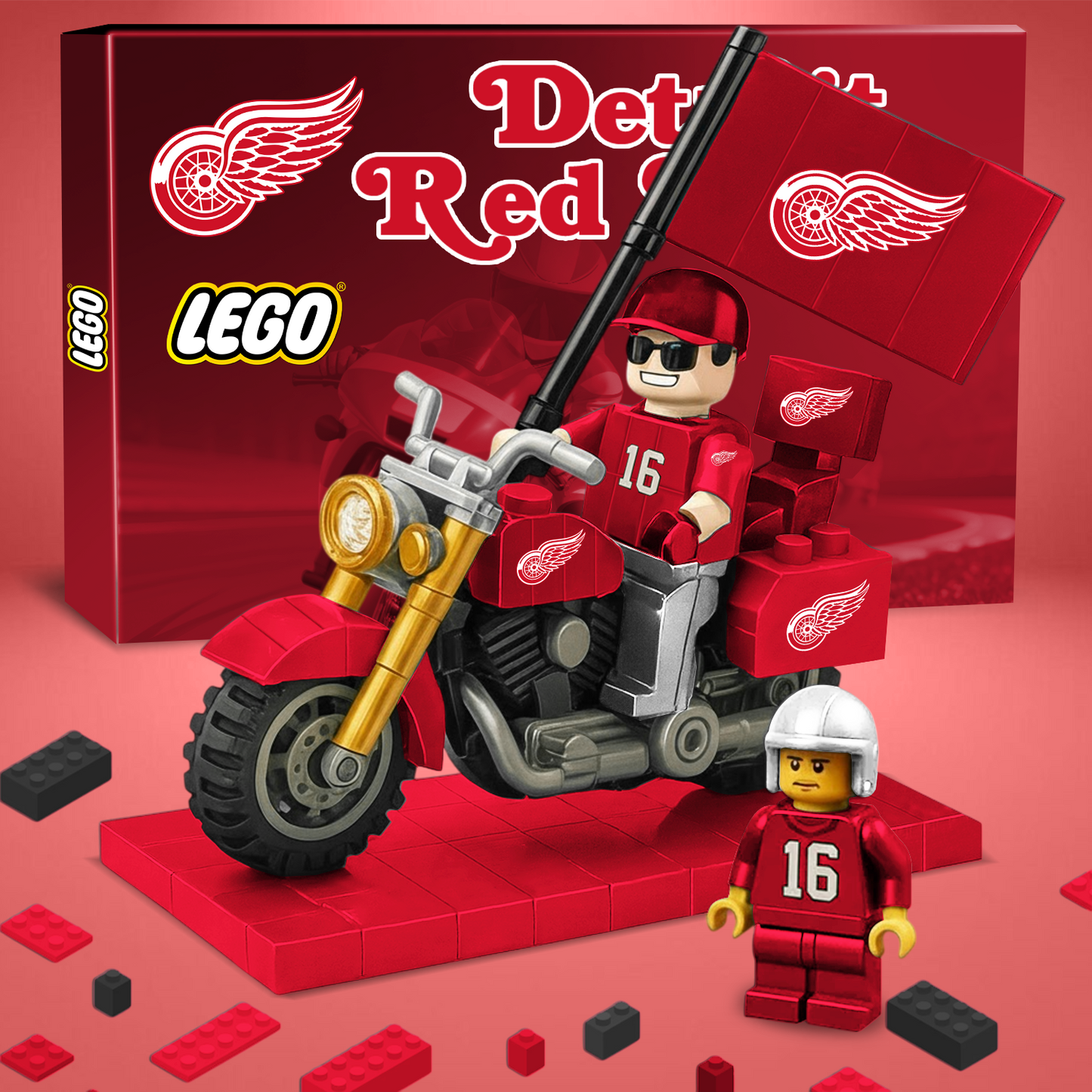 PREMIUM NHL DET Building Blocks Bike Hooligan Toy Set V1 NAK PTTD
