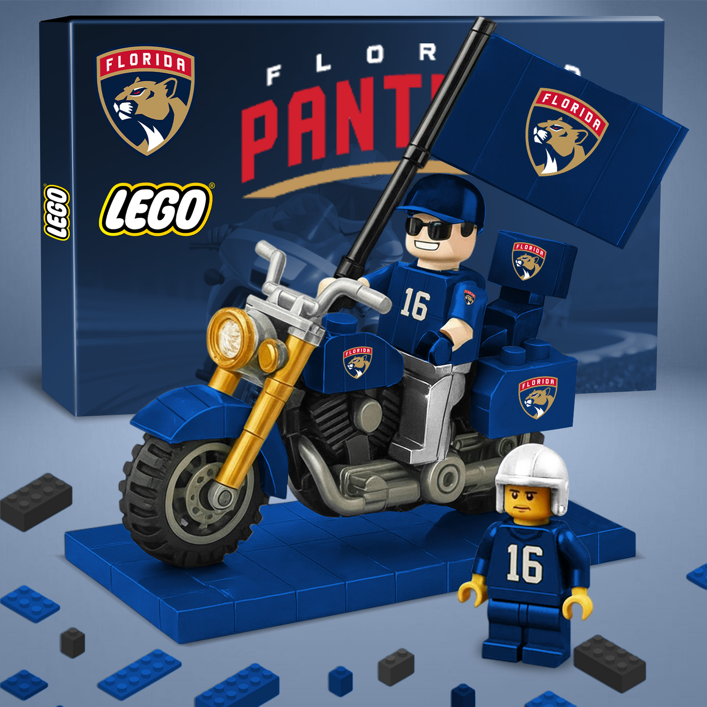 32 PREMIUM NHL Building Blocks Bike Hooligan Toy Set V1 NAK PTTD