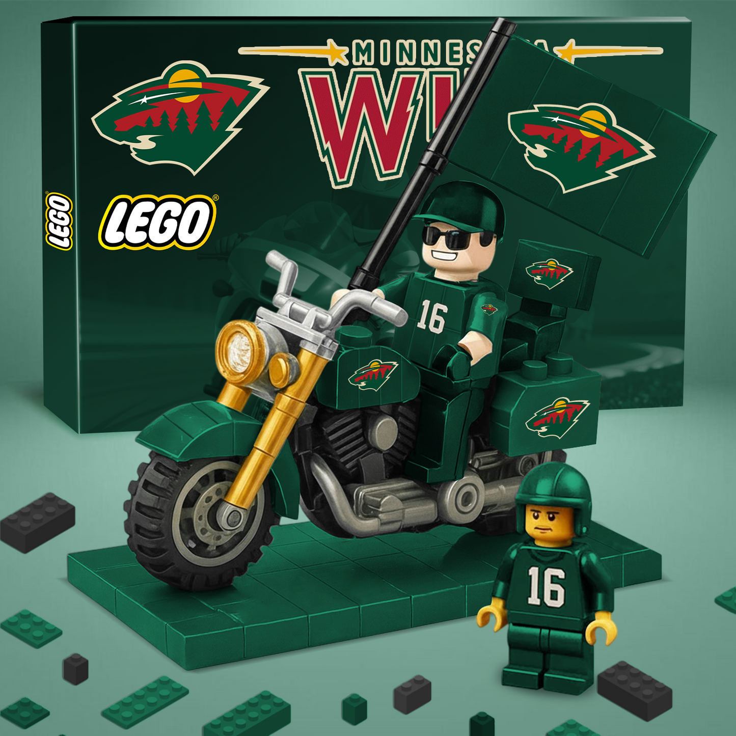 32 PREMIUM NHL Building Blocks Bike Hooligan Toy Set V1 NAK PTTD