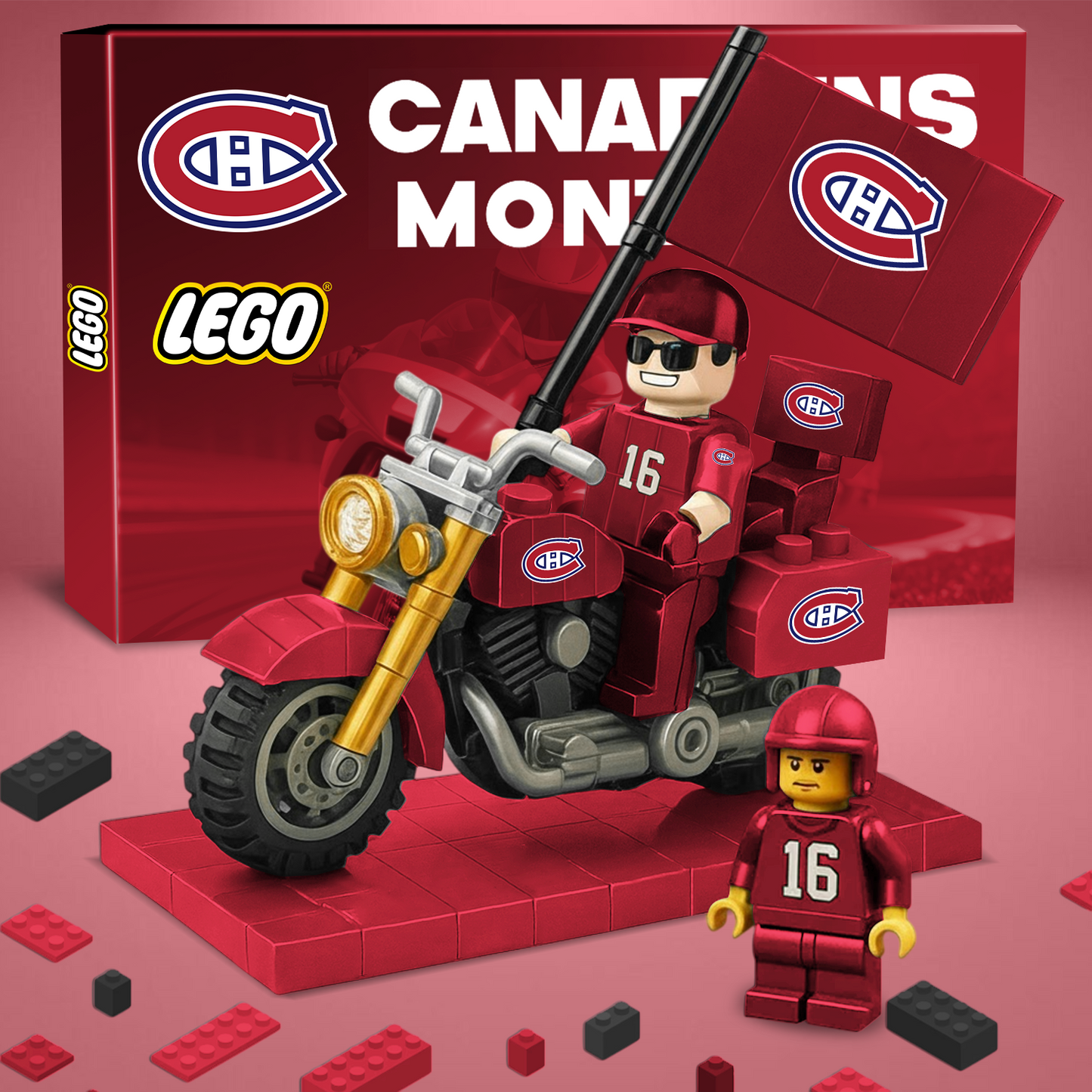 32 PREMIUM NHL Building Blocks Bike Hooligan Toy Set V1 NAK PTTD