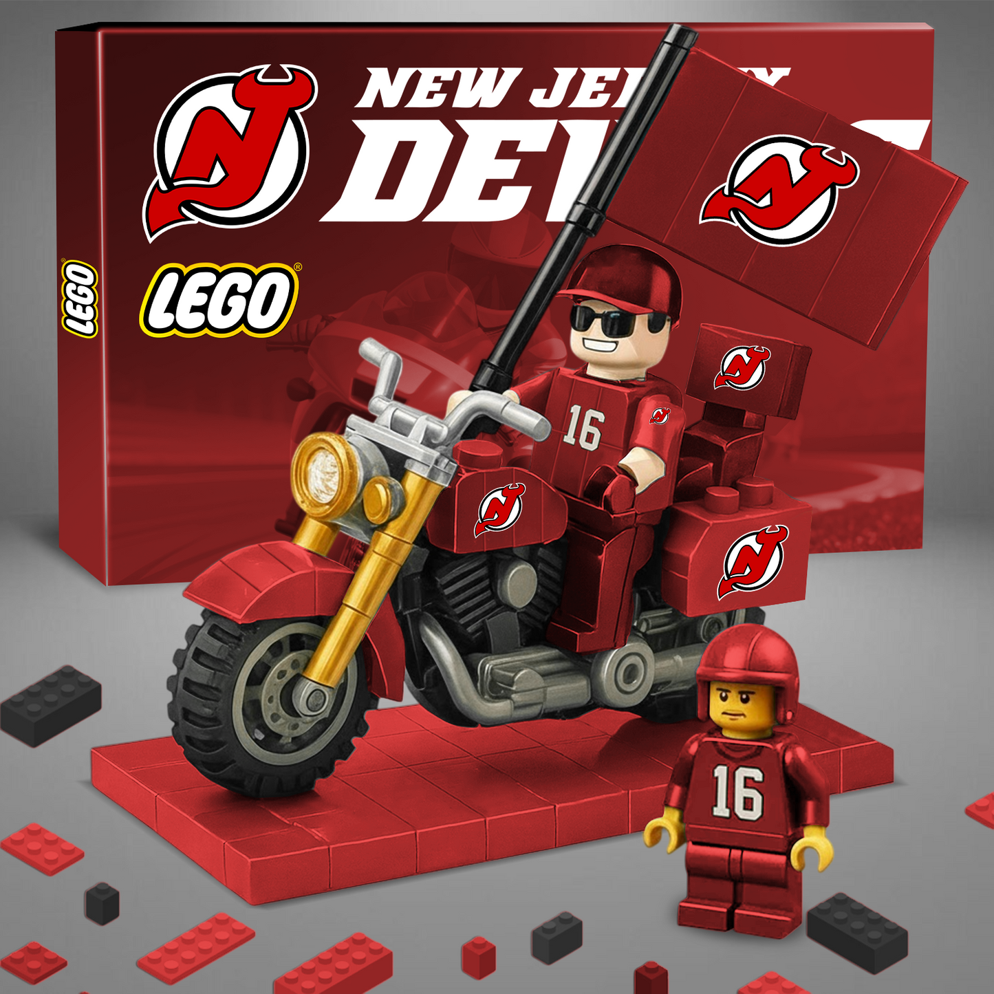 32 PREMIUM NHL Building Blocks Bike Hooligan Toy Set V1 NAK PTTD