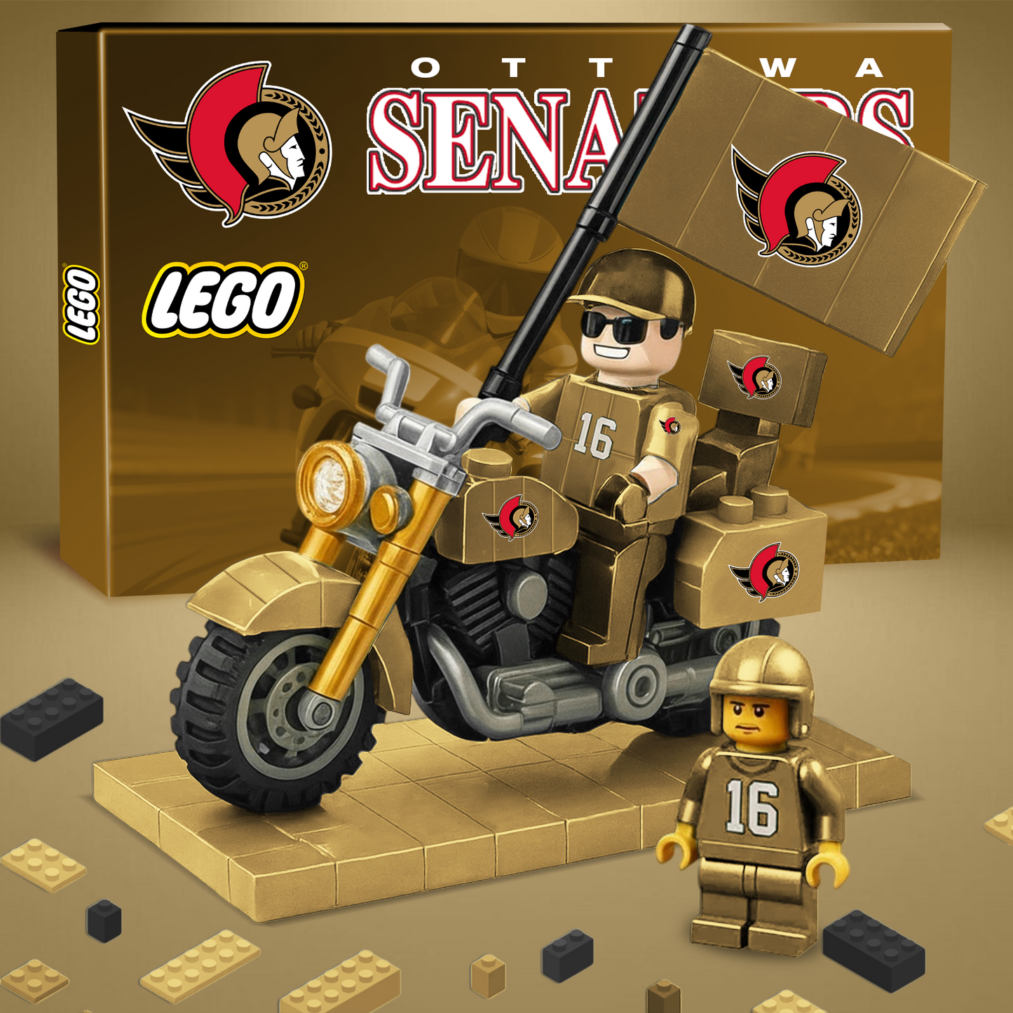 32 PREMIUM NHL Building Blocks Bike Hooligan Toy Set V1 NAK PTTD