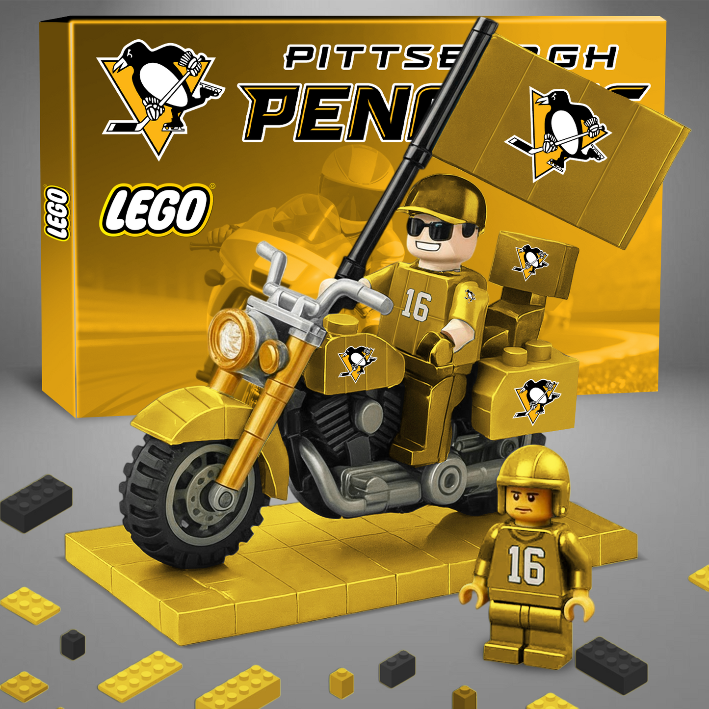 32 PREMIUM NHL Building Blocks Bike Hooligan Toy Set V1 NAK PTTD