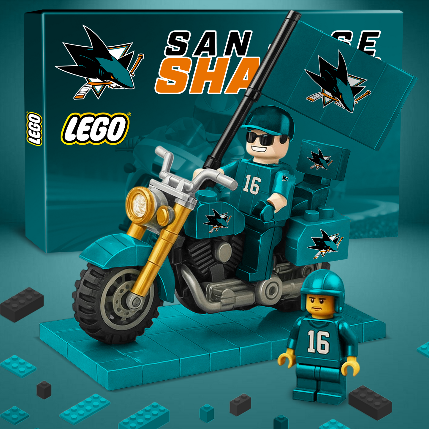 32 PREMIUM NHL Building Blocks Bike Hooligan Toy Set V1 NAK PTTD