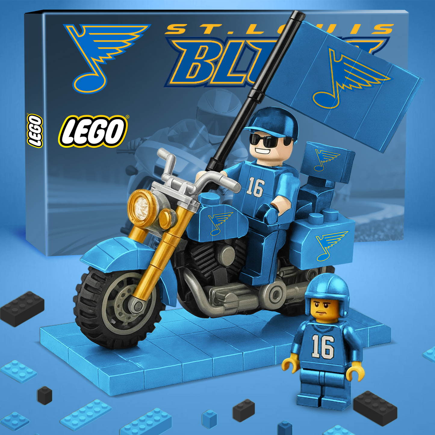 32 PREMIUM NHL Building Blocks Bike Hooligan Toy Set V1 NAK PTTD
