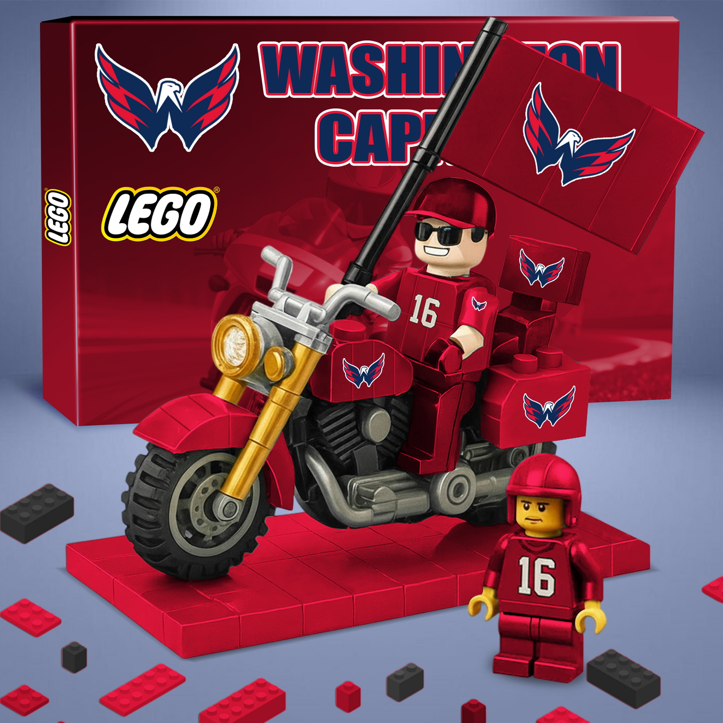 32 PREMIUM NHL Building Blocks Bike Hooligan Toy Set V1 NAK PTTD