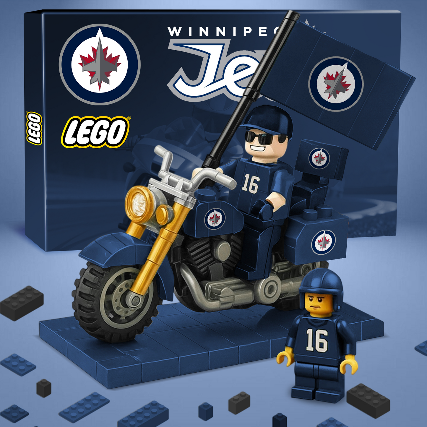 32 PREMIUM NHL Building Blocks Bike Hooligan Toy Set V1 NAK PTTD