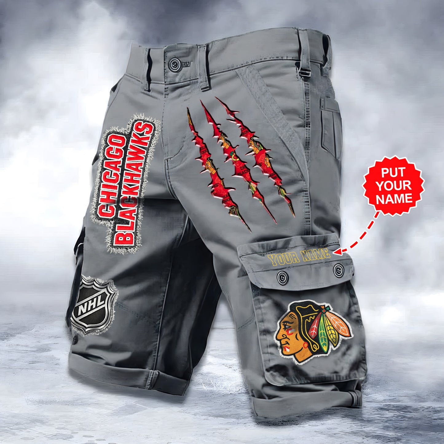 PREMIUM NHL X CB WORKWEAR SHORTS CUSTOME NAME V2 NDT LVH 040226