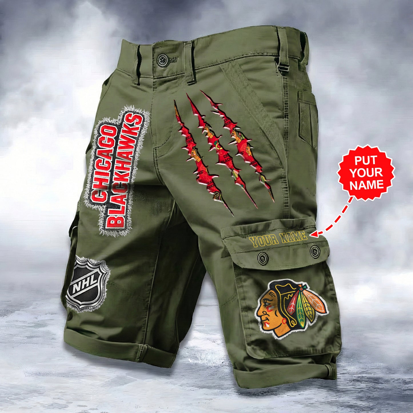PREMIUM NHL X CB WORKWEAR SHORTS CUSTOME NAME V2 NDT LVH 040226