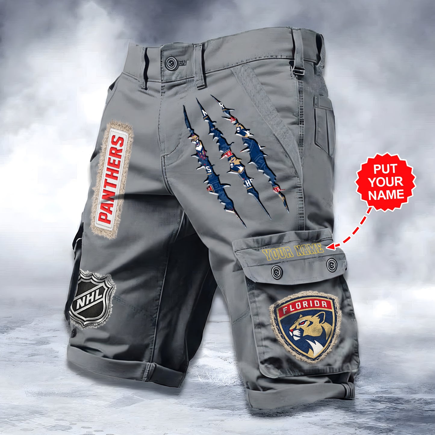 PREMIUM NHL X FP WORKWEAR SHORTS CUSTOME NAME V2 NDT LVH 040226