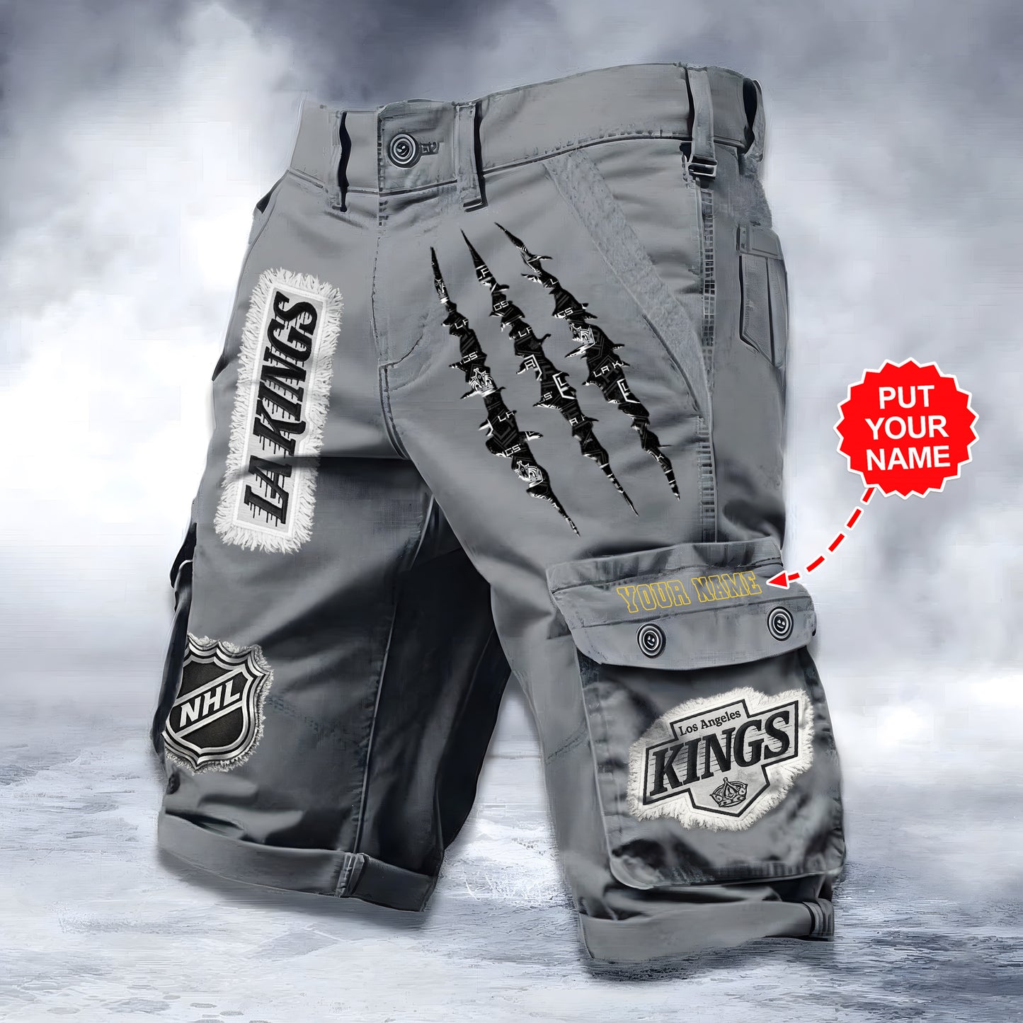 PREMIUM NHL X LAK WORKWEAR SHORTS CUSTOME NAME V2 NDT LVH 040226