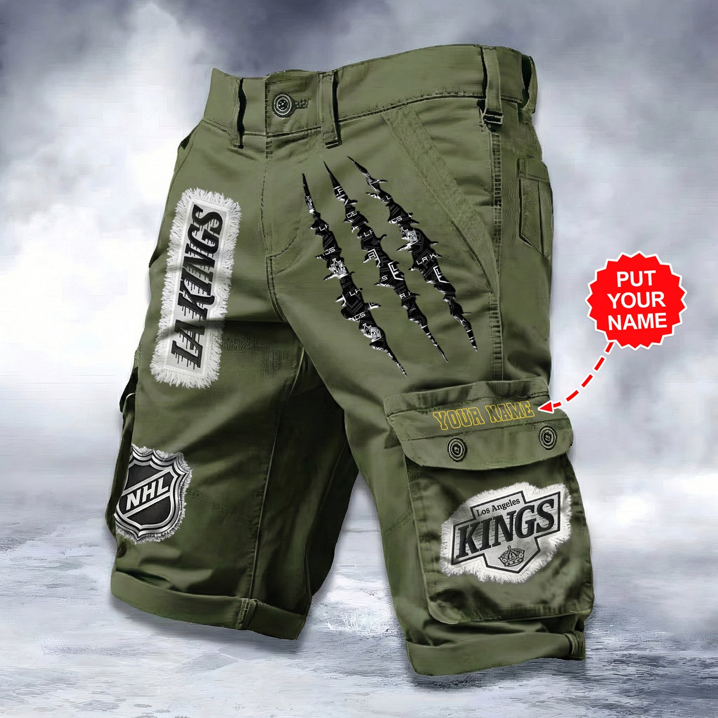 PREMIUM NHL X LAK WORKWEAR SHORTS CUSTOME NAME V2 NDT LVH 040226