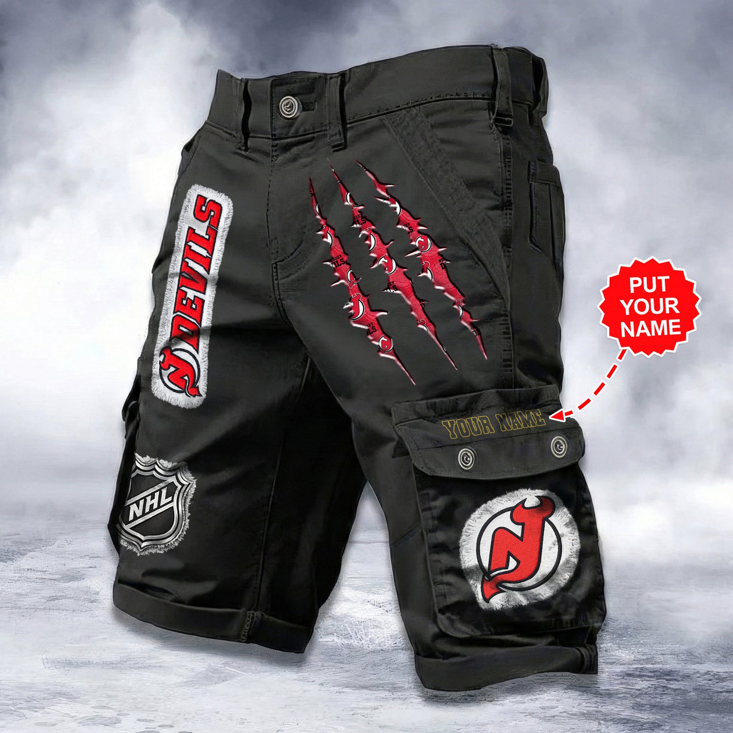 PREMIUM NHL X NJD WORKWEAR SHORTS CUSTOME NAME V2 NDT LVH 040226