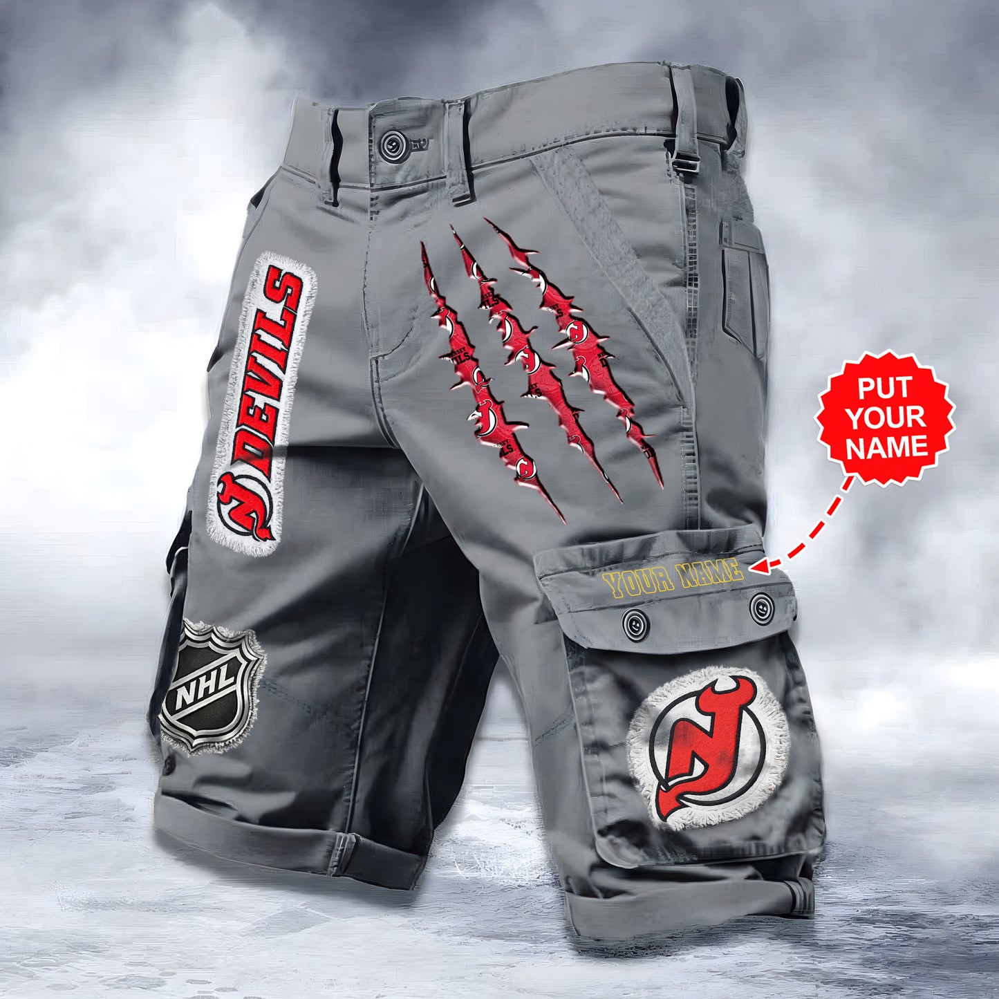PREMIUM NHL X NJD WORKWEAR SHORTS CUSTOME NAME V2 NDT LVH 040226