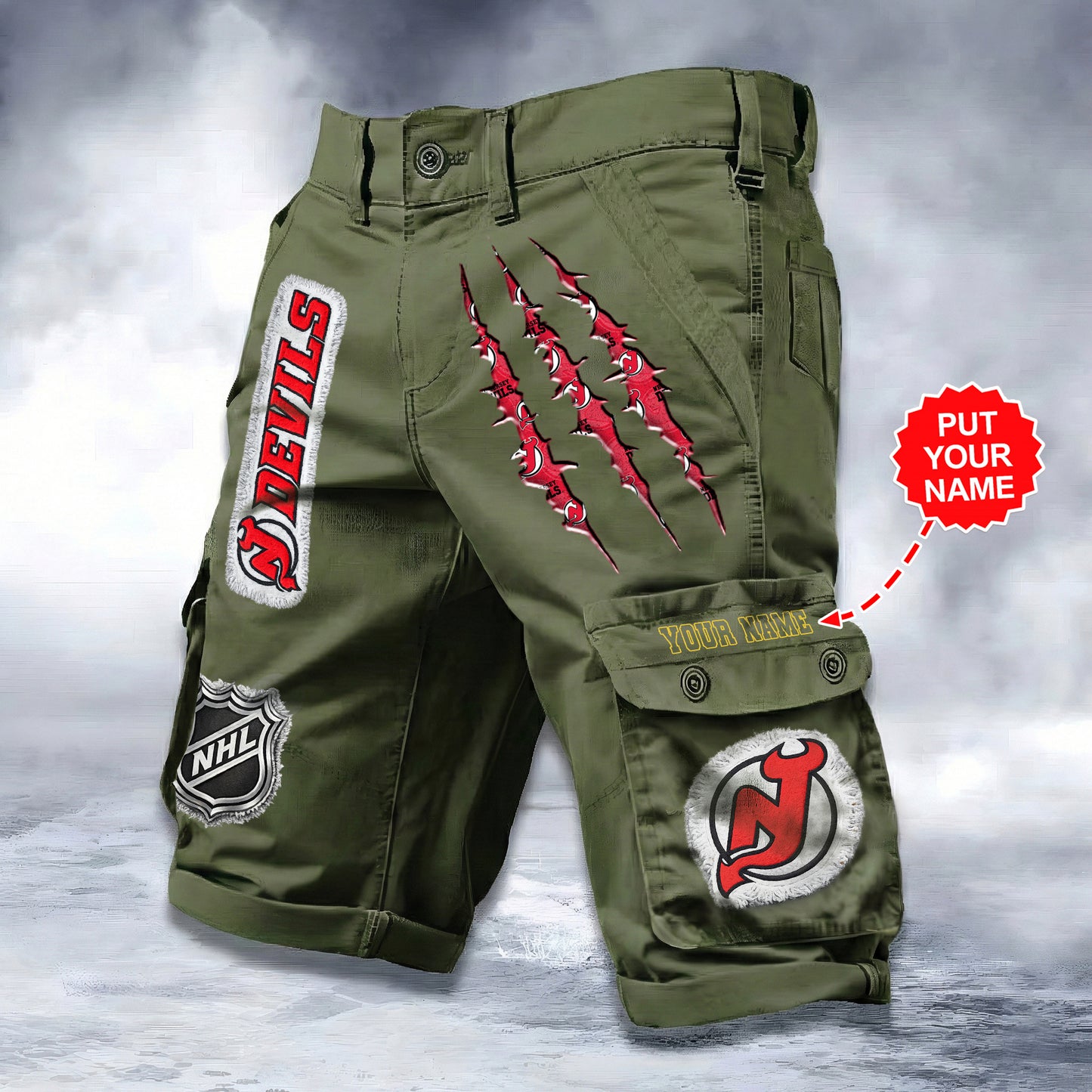 PREMIUM NHL X NJD WORKWEAR SHORTS CUSTOME NAME V2 NDT LVH 040226