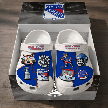 PREMIUM NHL X NYR CLOGS WITH CHARMS NDT VHM