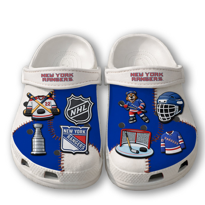 PREMIUM NHL X NYR CLOGS WITH CHARMS NDT VHM