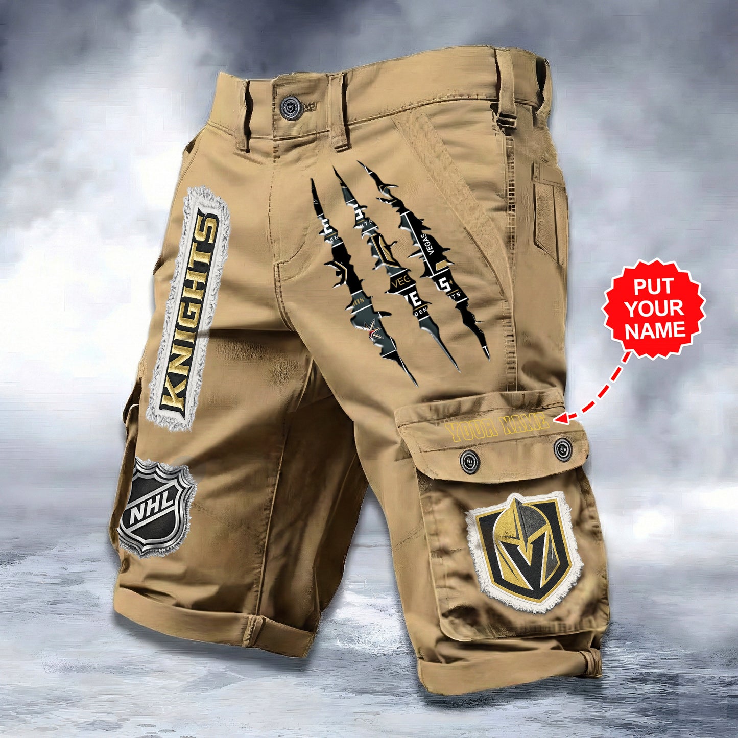 PREMIUM NHL X VGK WORKWEAR SHORTS CUSTOME NAME V2 NDT LVH 040226