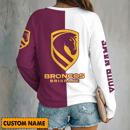 PREMIUM NRL X BB Women's V-Neck Long-Sleeved Shirt Limited Edition NDT VHM