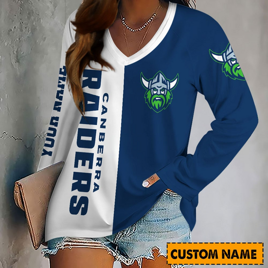 PREMIUM NRL X CR Women's V-Neck Long-Sleeved Shirt Limited Edition NDT VHM