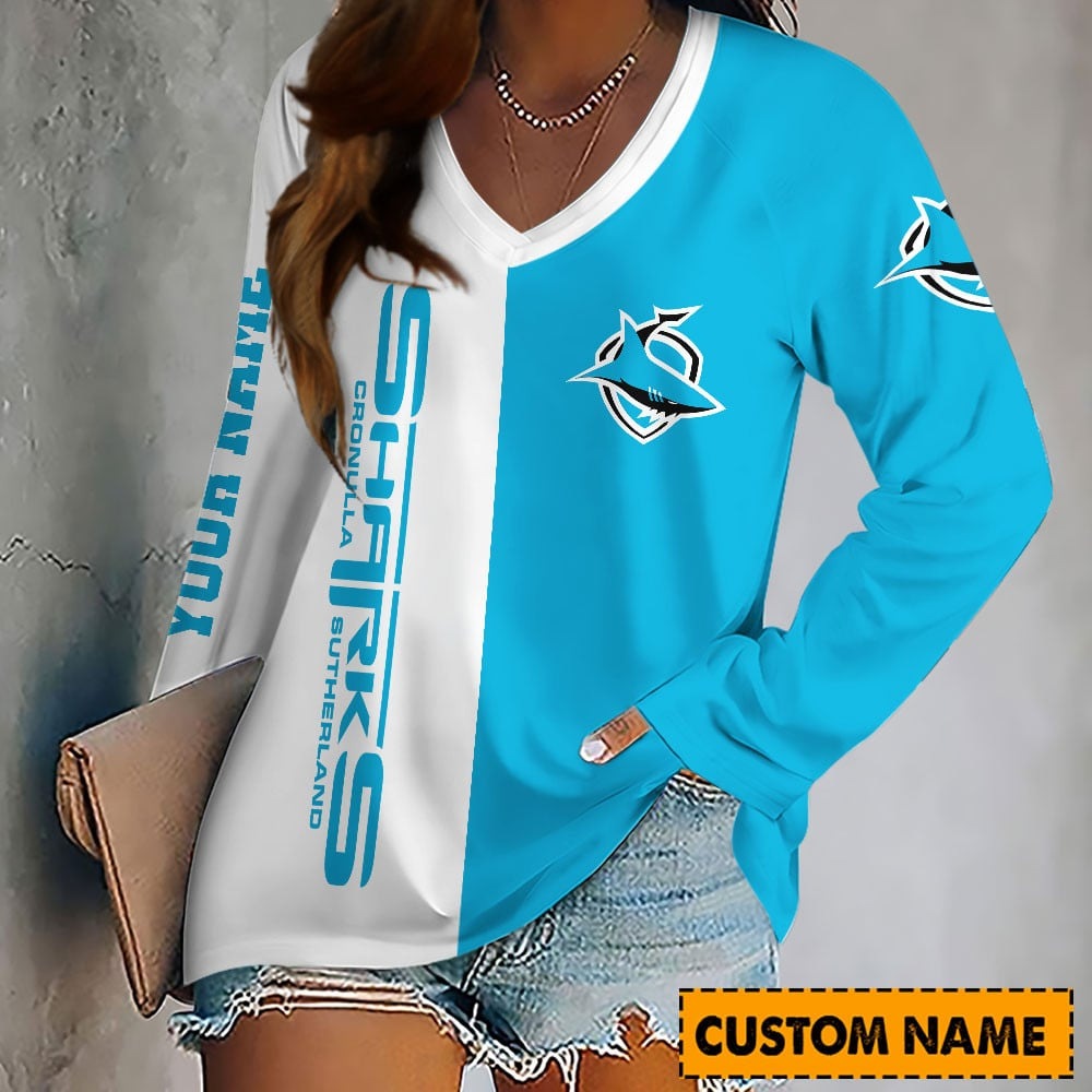 PREMIUM NRL X CSS Women's V-Neck Long-Sleeved Shirt Limited Edition NDT VHM