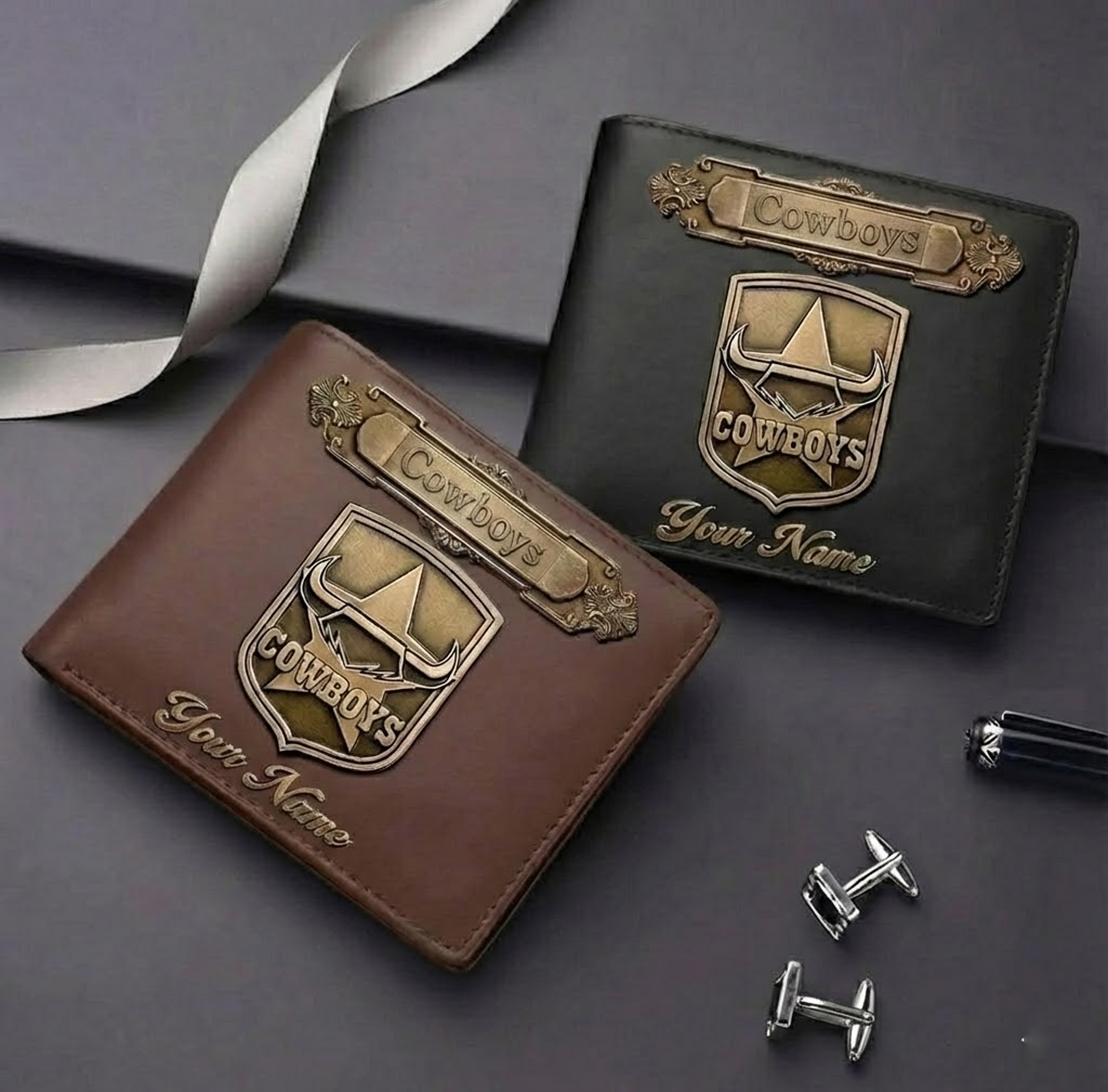 PREMIUM NRL X DC LEATHER WALLET Personalized Gift New Year 2026 NDT VHM