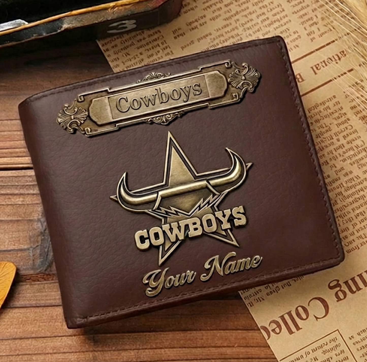 PREMIUM NRL X DC LEATHER WALLET Personalized Gift New Year 2026 NDT VHM