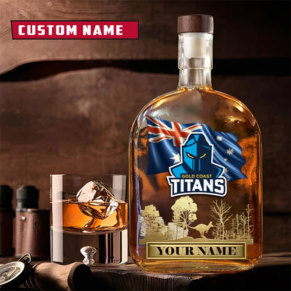 PREMIUM NRL X GCT Whiskey Bottle Personalized Gift For Fan 2026 NDT LVH