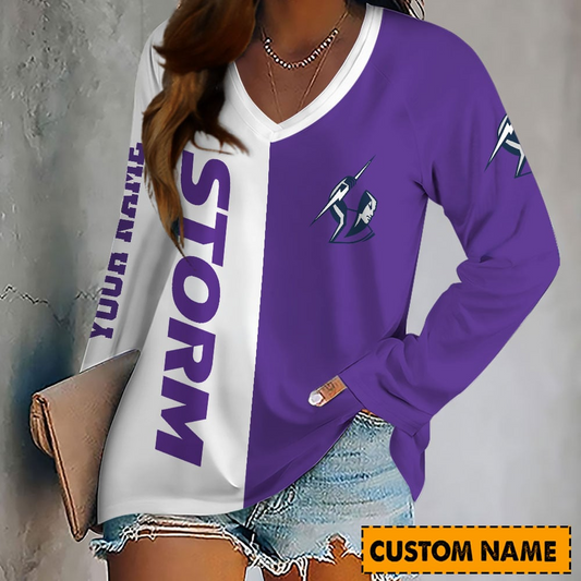 PREMIUM NRL X MS Women's V-Neck Long-Sleeved Shirt Limited Edition NDT VHM