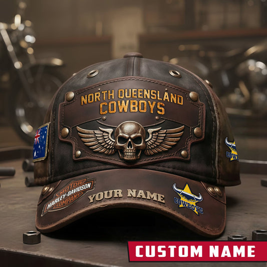 PREMIUM NRL X NQC Motorcycle Personalized Vintage CAP NDT NHM