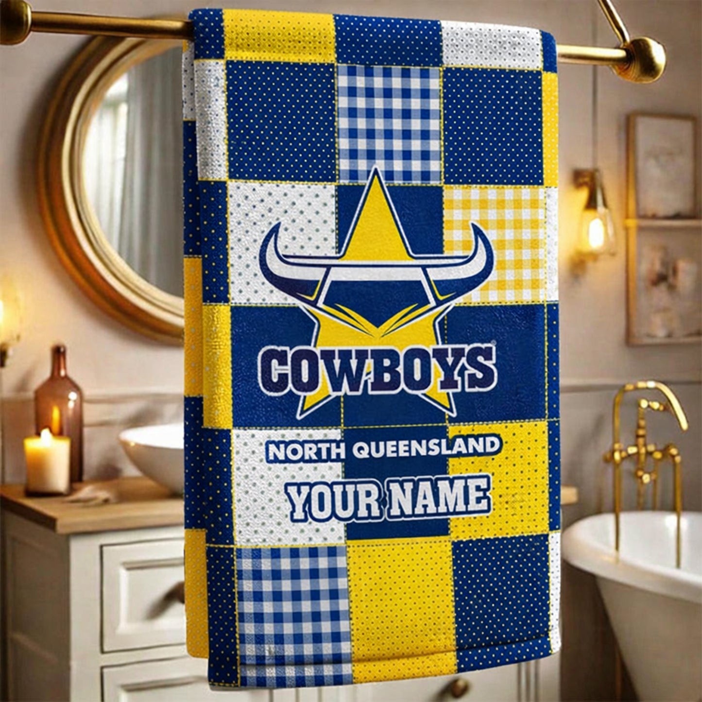PREMIUM NRL X NQC Special Style Bath Towel Custom Name NDT NHM