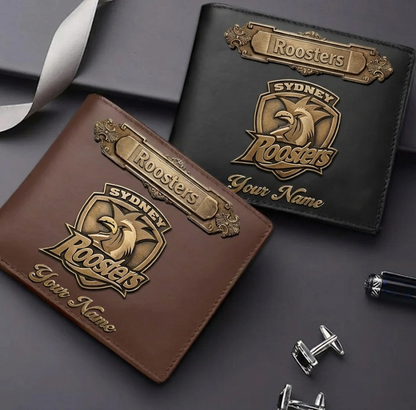PREMIUM NRL X ROO LEATHER WALLET Personalized Gift New Year 2026 NDT VHM