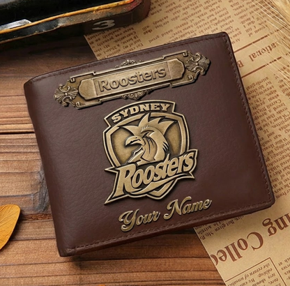PREMIUM NRL X ROO LEATHER WALLET Personalized Gift New Year 2026 NDT VHM
