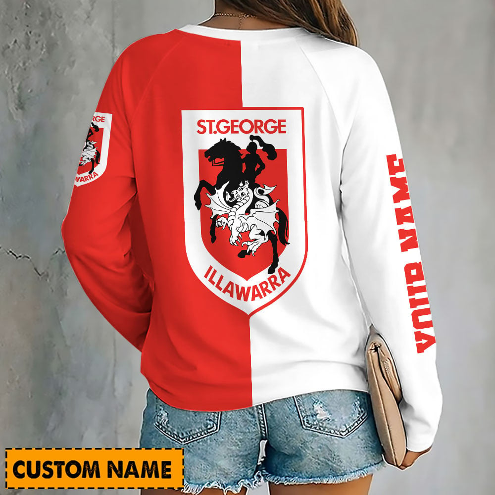 PREMIUM NRL X SGID Women's V-Neck Long-Sleeved Shirt Limited Edition NDT VHM