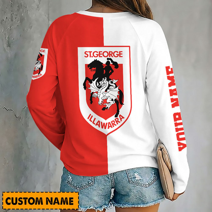 PREMIUM NRL X SGID Women's V-Neck Long-Sleeved Shirt Limited Edition NDT VHM