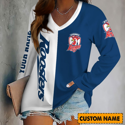 PREMIUM NRL X SR Women's V-Neck Long-Sleeved Shirt Limited Edition NDT VHM