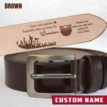 PREMIUM NRL X W Leather Belt Personalized Gift For Fan 2026 NDT LVH