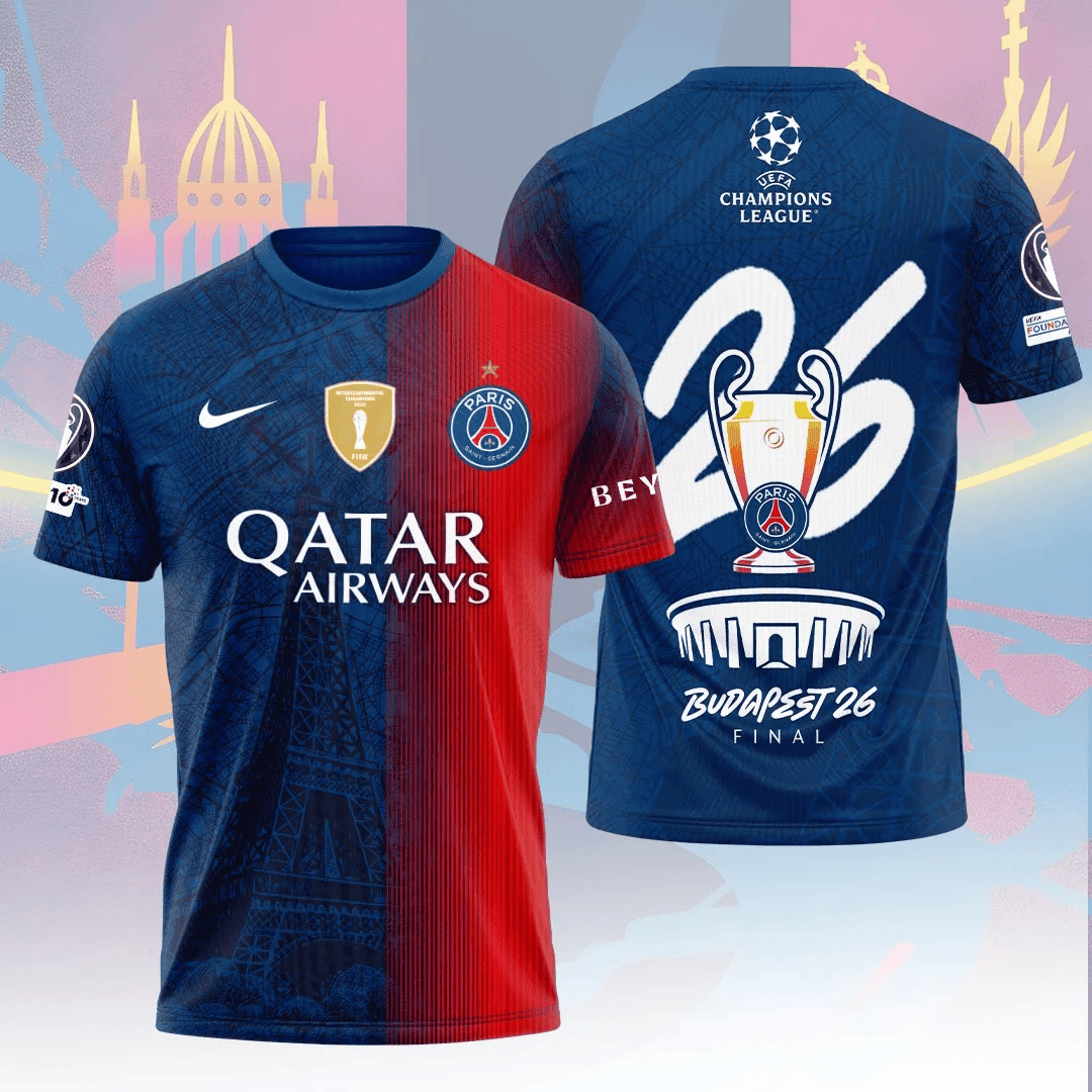 PSG Champions League Final 2026 V2 3D T-Shirt DDT 310526 NTL