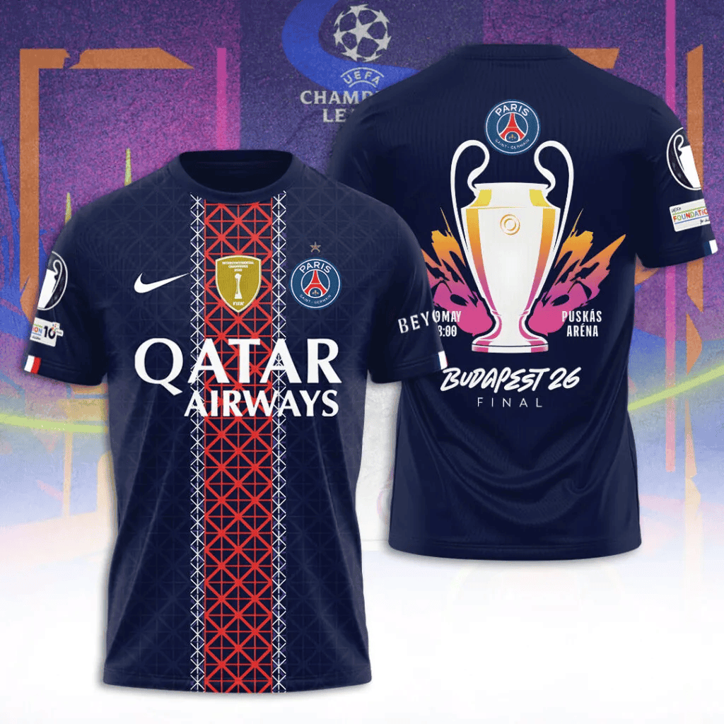 PSG Champions League Final 2026 V4 3D T-Shirt DDT 310526 NTL