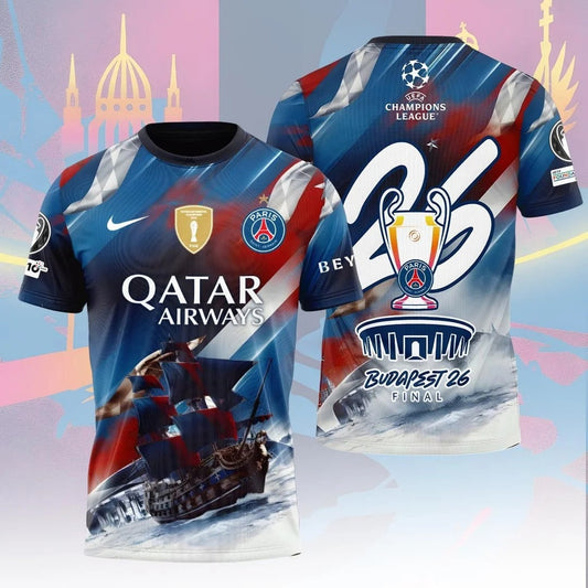 PSG Champions League Final 2026 V7 3D T-Shirt DDT 310526 NTL