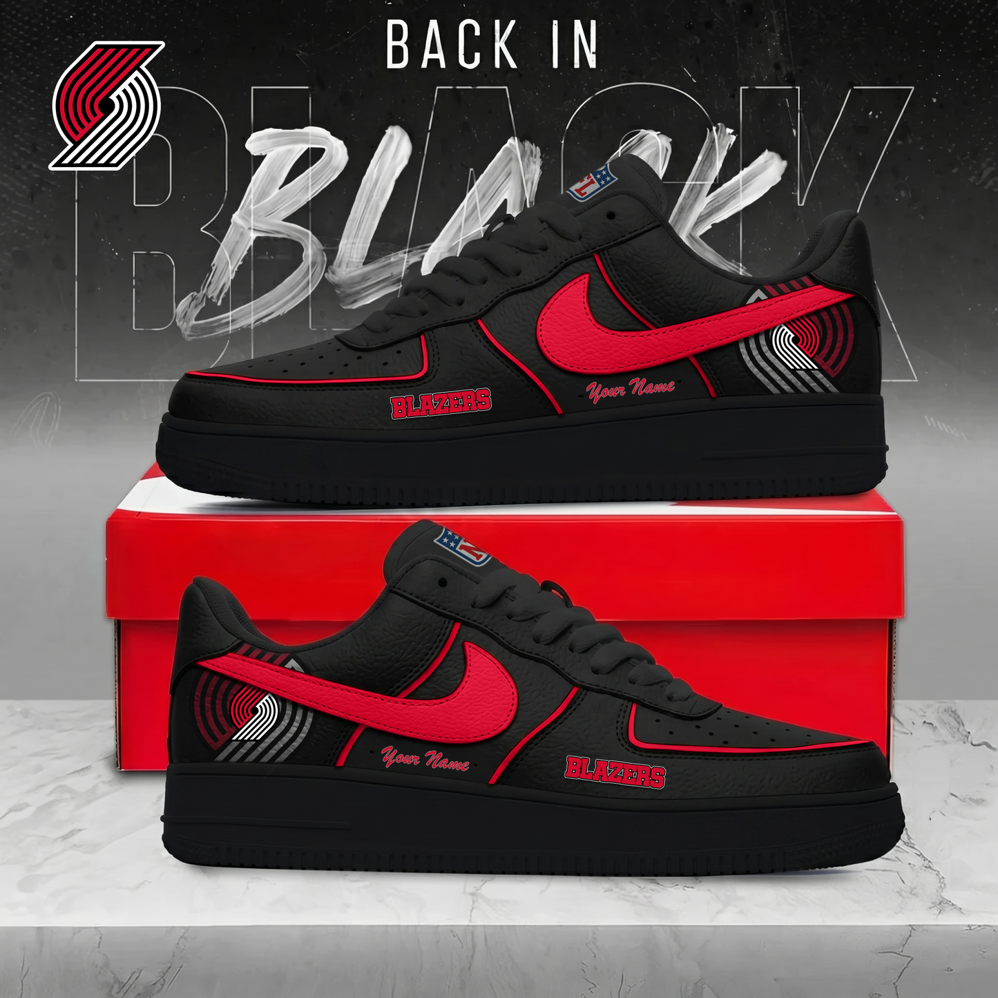 PT x NBA Back In Black AF1 Sneakers 270626